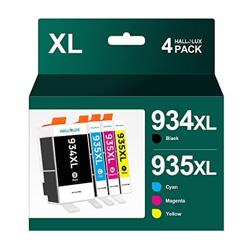 Image of HALLOLUX 934XL 935XL High Yield Compatible Ink Cartridges Multipack for HP 934 XL 935 XL OfficeJet Pro 6230 6830 6835 OfficeJet 6812 6815 6820 printer 4 Packs, Black/Cyan/Magenta/Yellow