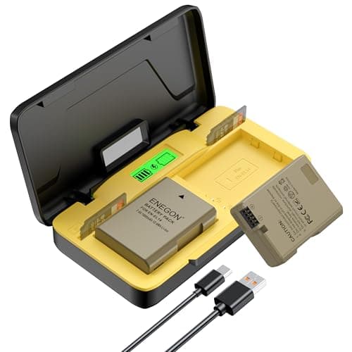 Image of ENEGON EN-EL14A EN-EL14 Battery(2 * 1680mAh) 20W Fast Charger Set for Nikon D5600, D5100, D5200, D5300 D5500, D3100, D3200, D3300, D3400, D3500, Coolpix P7000 P7100 P7700 P7800,LCD Display