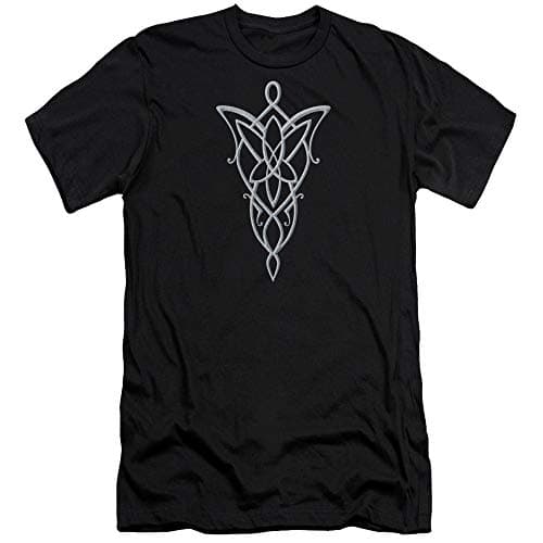 Image of Lord of the Rings - Mens Arwen Necklace Premium Slim Fit T-Shirt, X-Large, Black