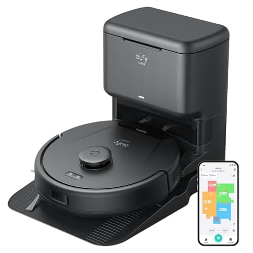 Image of eufy L60 Robot Vacuum Cleaner with Self Empty Station, Hair Detangling Technology, Up to 60 Days of Hands Free Cleaning, Ultra Strong 5,000 Pa Suction to Remove Hair, Dust, iPath Laser Navigation