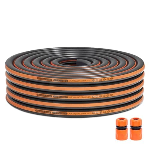 Image of VReder Hose Pipe, 1/2” Heavy Duty Garden Hose, 4-Layered Burst-Proof Reinforced PVC Water Hose with Quick Connect, Kink-Free Flexible Hose for Garden Irrigation Car Washing Watering (10 Metres)