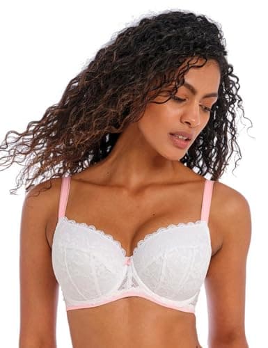 Image of Freya Women's Offbeat Underwire Padded Half Cup, White, 36F, White, 36E