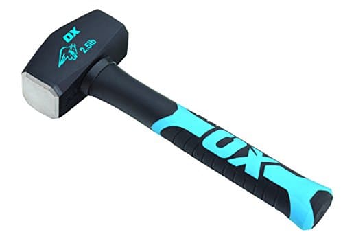 Image of OX Club Hammer - Sledgehammer with Fibreglass Handle - Forged and Induction Hardened Hammerhead - 2.5 lb / 1.1 kg