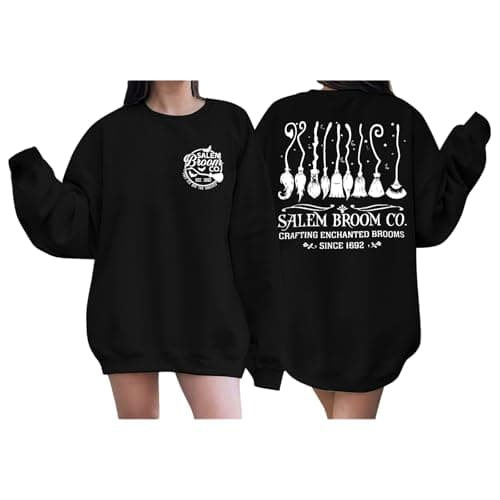 Image of Hoodies Jumpers for Women UK Salem 1692 They Missed One Sweatshirt for Women Halloween Witches Shirt Crewneck Long Sleeve Pullover Top Black