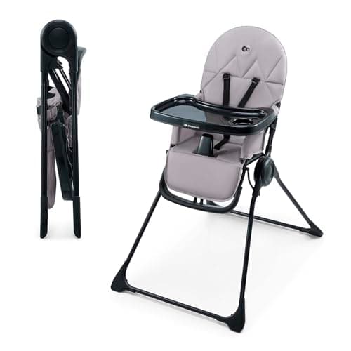 Image of Kinderkraft BINCI Children's High Chair, Baby Chair, Lightweight and Foldable with Tray, Footrest and 5-Point Harness, Ideal for Small Spaces and Travel