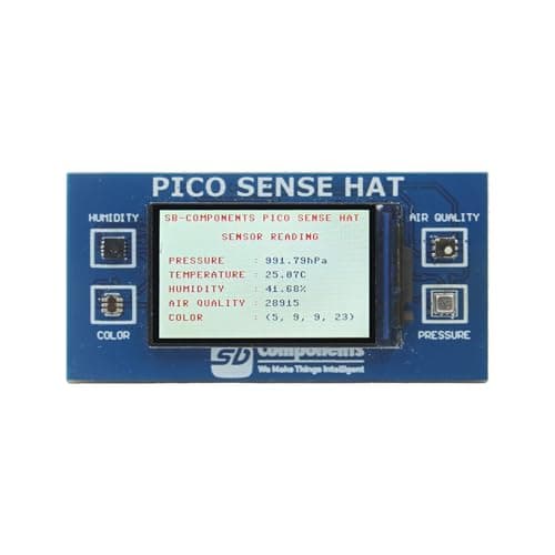 Image of sb components Raspberry Pi Pico Sense HAT Multi Sensor Humidity, Air Quality, Color, Pressure Sensor Sense HAT for Pico with Inbuilt 1.14” LCD Display