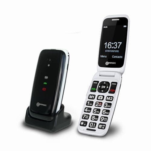 Image of Geemarc CL8700-4G Amplified Clamshell Mobile Phone with Large Keys, SOS Function and One-touch Memory Buttons - Bluetooth and Hearing Aid Compatible - For Hearing Impaired - Unlocked - UK Version