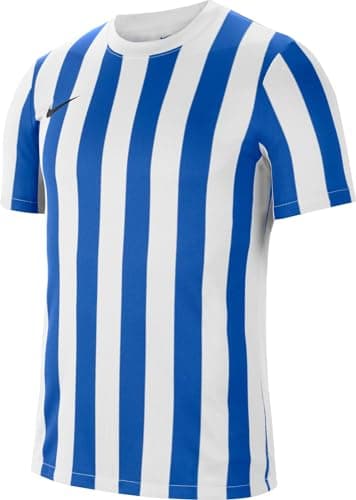Image of NIKE CW3813-102 M NK DF STRP DVSN IV JSY SS T-shirt Men's WHITE/ROYAL BLUE/BLACK Size L