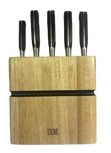 Image of Taylors Eye Witness of Sheffield Made 5pc Sabatier Knife Block.