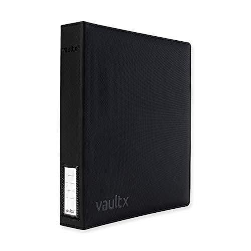 Image of Vault X Slim Ring Binder, 540 Cards, fits 9 Pocket Pages, Exo-Tec Material, 3 D-Ring Folder, for Trading Cards (Black/Green)