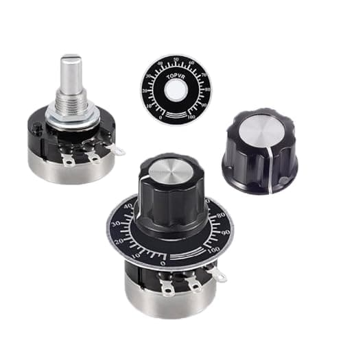 Image of Switian 2 pcs RV24YN20S B203 20K Ohm Rotary Potentiometer with Carbon Foil Mono Film Speed Control Inverter Motor Speed Control + 2pcs A03 Rotary Knob + 2pcs Dial