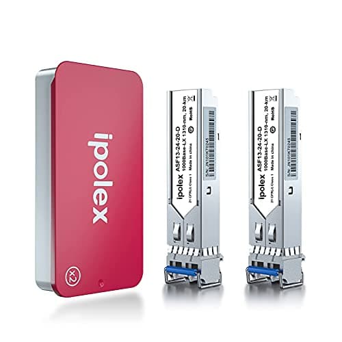 Image of ipolex 2 PCS 1G SFP LX Singlemode LC Transceiver, 1000Base-LX Mini-Gbic Module Compatible with Cisco GLC-LH-SMD, Ubiquiti UF-SM-1G, Meraki, Netgear, Mikrotik, Zyxel etc. (SMF, 1310-nm, 20-km).