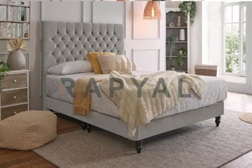 Image of Fireplaces 4 Life Plush New Floating Divan Bed Set With Mattress and 24" Headboard Silver, With Orthopaedic Mattress, 4ft Small Double (120 x 190 cm)