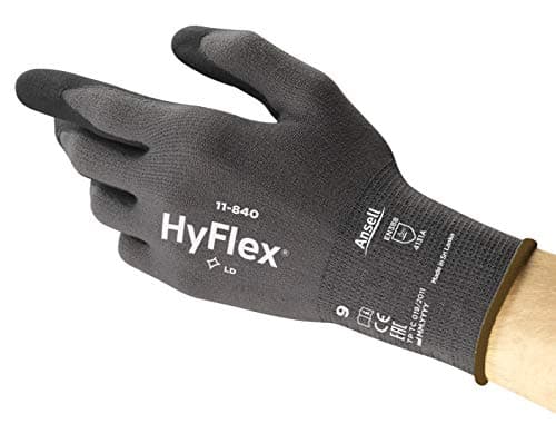 Image of Ansell HyFlex 11-840 Work Gloves, Multi-Purpose, Construction, Mechanic Glove Abrasion-Resistant, Unisex Workwear Durable, Size 10 (1 Pair)