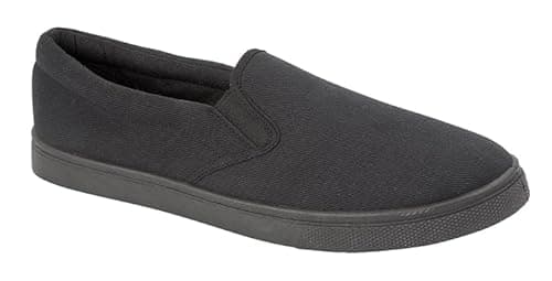 Image of Urban Jacks Mens Canvas Mesh Slip On/Lace-up Espadrilles Casual Low Top Plimsoll Trainers Size 7-12 (Black, UK Footwear Size System, Adult, Men, Numeric, Medium, 9)