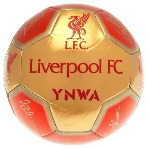 Image of Hy-Pro Officially Licensed Liverpool F.C. Signature Football | Size 5, Training, Match, Merchandise, Collectible For Kids and Adults, Red/White