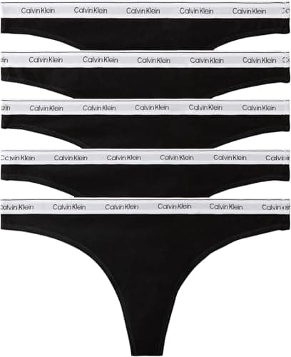 Image of Calvin Klein Women THONG 5 PK BLACK (Black) S