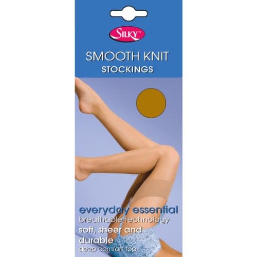 Image of Silky Womens/Ladies Smooth Knit Stockings (1 Pairs) (Medium (5ft-5ft8”)) (Natural Tan)