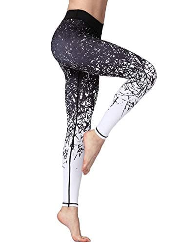 Image of Women's Long Sports Leggings Running Tights High Waist Stretch Fitness Yoga Pants (L/UK 10-12(Waist 28-inch-30-inch), 2-Black)