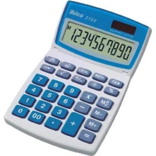 Image of Rexel Ibico 210X Desktop Calculator LCD Display (White/Blue)