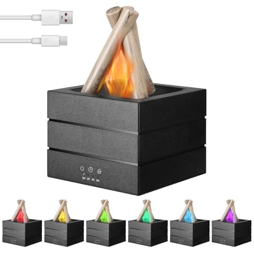 Image of Campfire Essential Oil Diffuser 280ml Electric Aromatherapy Diffuser Touch Control Ultrasonic Cool Mist Humidifier Auto-Off Aroma Scented Oil Diffusers with 7 Color, 3 Timer for Home Office Yoga