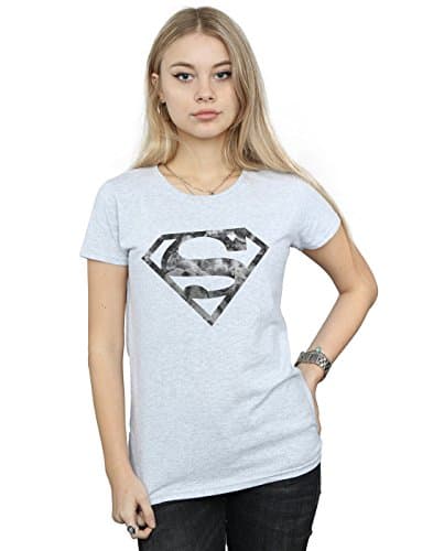 Image of DC Comics Women's Superman Marble Logo T-Shirt X-Large Sport Grey