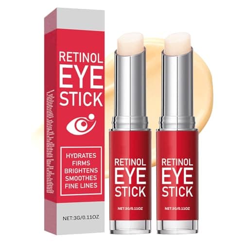 Image of 2 Pcs Retinol Eye Balm Stick with Caffeine, Anti-aging Hydrating Firming Eye Cream for Under Eyes Dark Circles, Puffy Eyes, Fine Lines Remover, 3g