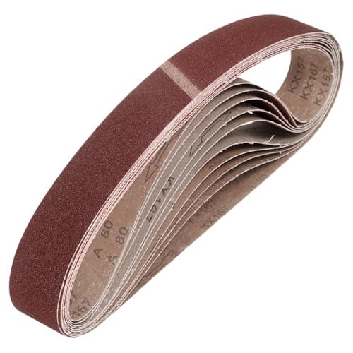 Image of sourcing map 50mm x 686mm Sanding Belts, 10 Pcs 80 Grits Aluminum Oxide Abrasive Belt Sander File Belt for Woodworking, Metal Polishing, Knife Sharpener