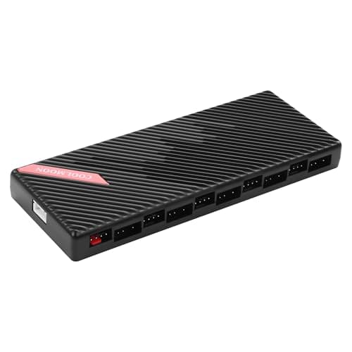 Image of GINTOOYUN 10 Port RGB Fan Hub, PWM ARGB Fan Hub with 10 PWM and 10 ARGB 3-Pin, Magnetic Base and SATA Power – 20 Ports in Total, Synced with 5V 3Pin