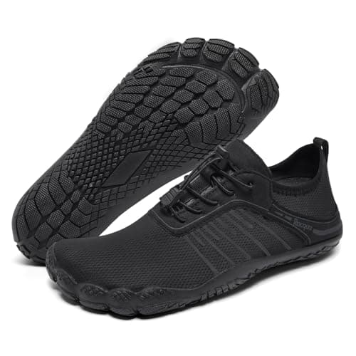 Image of Racqua Water Shoes Men Women Aqua Swimming Quick Dry Barefoot Pool River Boating Non-Slip Beach Diving Adult Sport Shoes Black EU 43 = UK 9