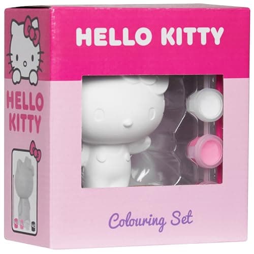 Image of Hello Kitty DIY Figurine Set Paint Your Own Anime Plaster Figure Colouring Craft Kit for Kids Girls Teens Activity Set Painting Kit Kawaii Gifts for Girls