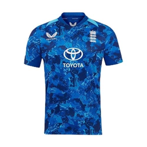 Image of Castore Mens England ODI Shirt 2025 Adults Short Sleeve True Blue/Blue XXL