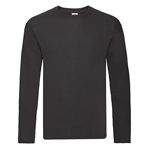 Image of Fruit of the Loom Mens Original Long Sleeve T-Shirt Black L