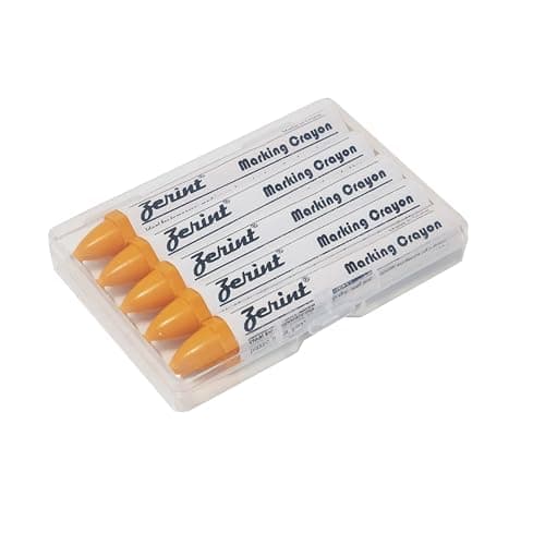 Image of ZERINT Universal Marking Crayons, 5Pcs 100mm Wax Marker for Wood Metal Carton Ceramics Concrete Glass Plastic Tyre (Yellow)