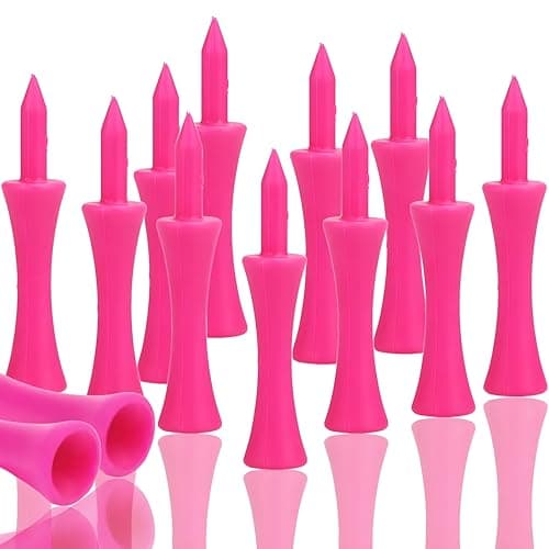 Image of GOEDEKE Golf Tees Plastic,Pink Golf Tees 57mm Pink Castle Tees Long Short Durable Portable Professional for Golfer Practice (50pink)