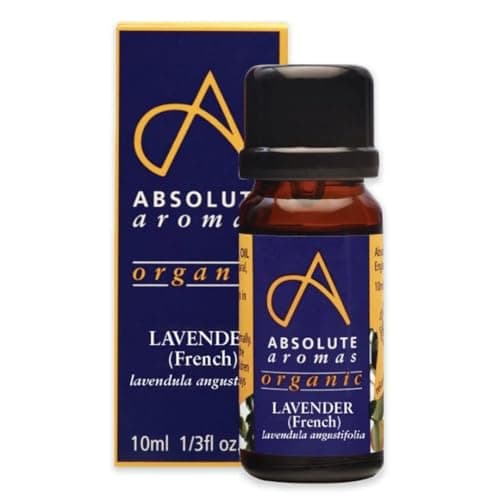 Image of Absolute Aromas Organic Lavender Essential Oil 10ml - 100% Pure, Natural, Vegan, Undiluted and Cruelty-Free - for use in Diffusers, Oil Burners and Aromatherapy Blends