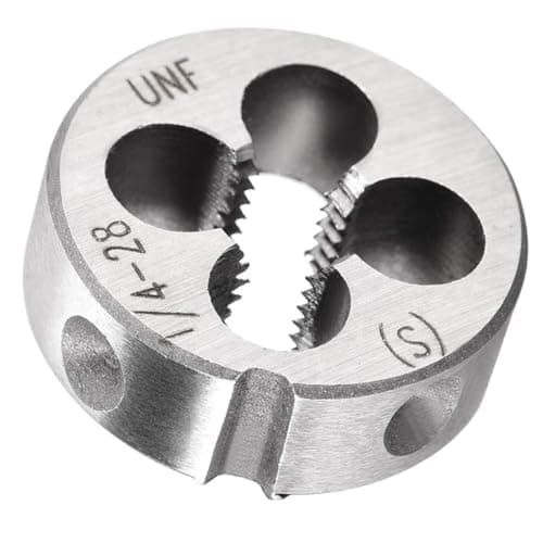 Image of TA-VIGOR 1pc 1/4-28 UNF Metric Adjustable Threading Die, Alloy Tool Steel Right Hand Round Die for Processing, Correcting or Cleaning External Threads (Metal, Plastic)
