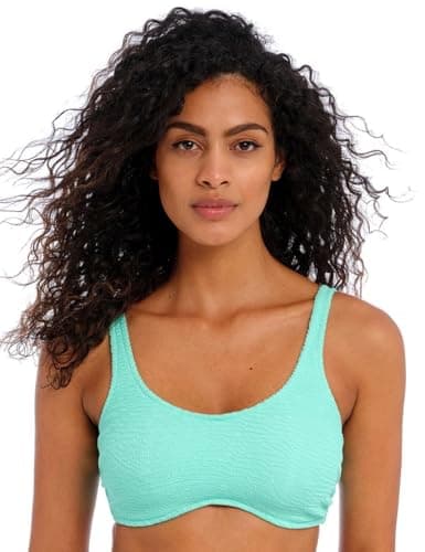 Image of Freya Womens Ibiza Waves Underwire Bralette Bikini Top, Frozen, 34FF