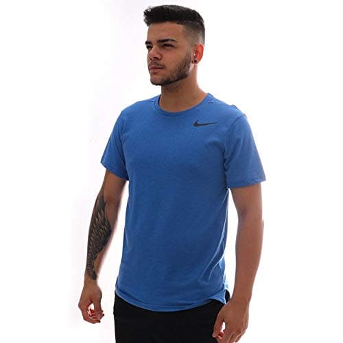 Image of Nike Men's Breathe Short-Sleeve Top, Light Game Royal Heather/Blackr (Blue), S