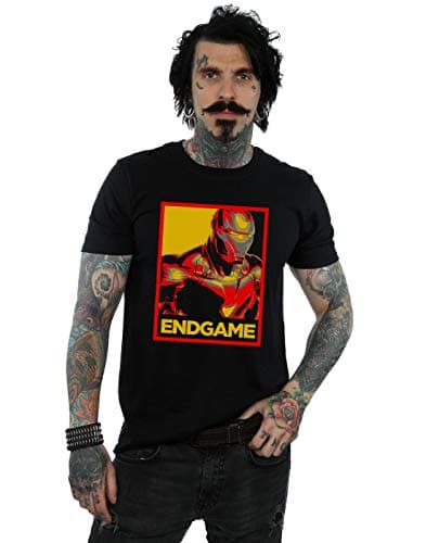 Image of Marvel Men's Avengers Endgame Iron Man Poster T-Shirt Black XXXX-Large