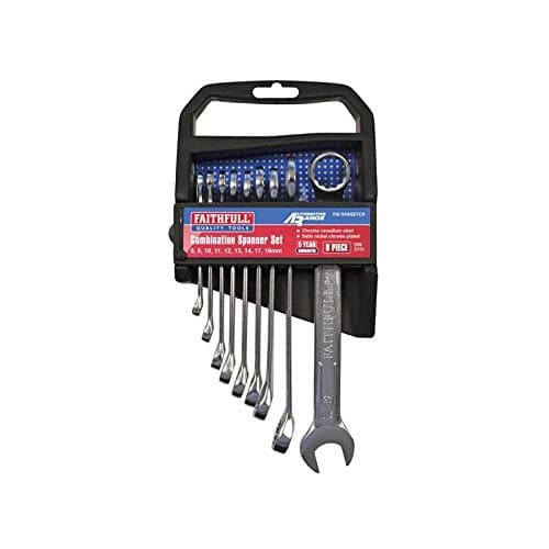 Image of Faithfull SPASETC9 Combination Spanner CV Set 6-19mm (8 Pieces)