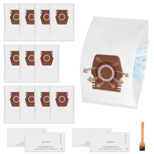 Image of 12 Pack CO 3D Dust Bags Compatible with Miele Hoover Pure CO Vacuum Cleaner Bag for Guard M1 S8380 Flex Parquet Silence Performance Cat & Dog Series with 4 Exhaust Filter