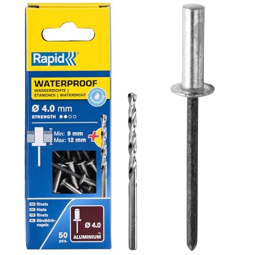 Image of Rapid Rivets Waterproof Rivets Including Drill Piece, 4 x 16 mm, 5000401 - 50 Pieces