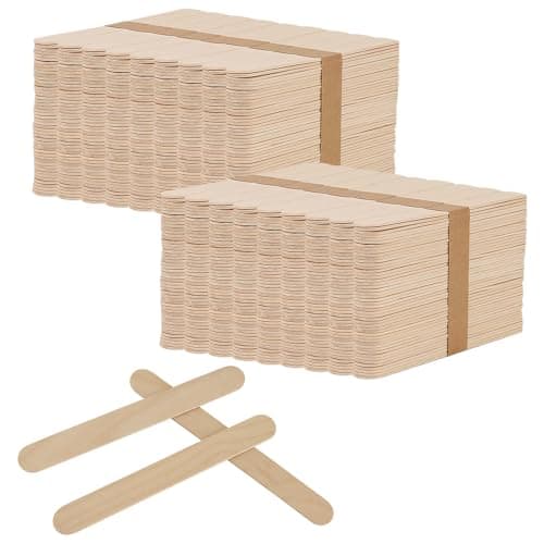 Image of KEILEOHO 1200PCS 6 Inch Lolly Sticks, 15cm Wooden Popsicle Sticks, Wood Lolly Sticks Ice Cream Sticks Craft Sticks for Crafts, Arts, DIY, Decoration, 150x18x1.6mm
