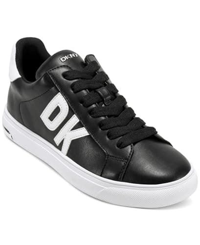 Image of DKNY Women's Abeni Lace Up Trainers, Black and White, 5 UK