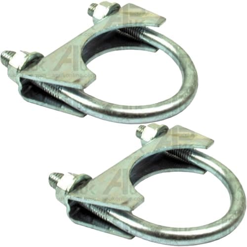 Image of APUK 2x Exhaust Silencer Clamp 45mm M8 x 1.25mm Replacement for Ford David Brown Case IH Tractor