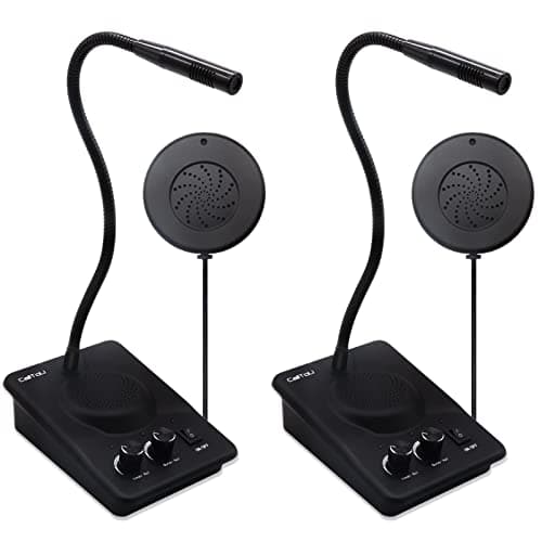 Image of DAYTECH 2-Way Intercom System - Counter Speaker with Volume Control - Anti-Interference for Bank, Restaurant, Office, Hospital - 2 Pack