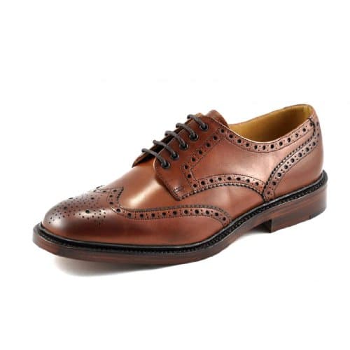 Image of Loake Men's Chester Dainite Brogues - Mahogany Leather, Brown, UK10