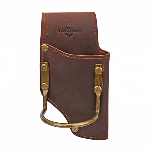 Image of TOURBON Genuine Leather Work Tools Axe Holster Pliers Hammer Holder for Woodwork Builder Carpenter