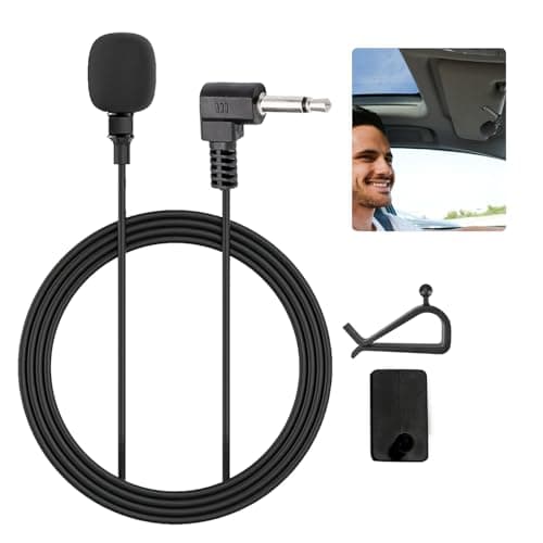 Image of Car Microphone 3.5mm Jack Clip On Mini External Lavalier Wired Mic HD Voice Plug and Play for Phone Camera Car and Vehicle Head Unit with Bluetooth Enabled Stereo, Radio, GPS and DVD 3m Cable